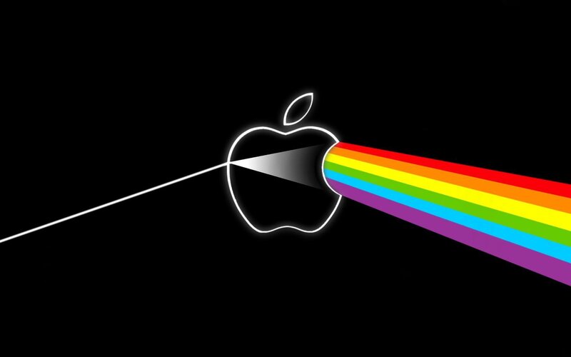 Apple logo with prism effect