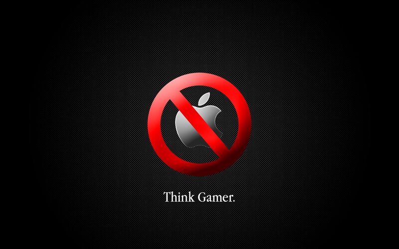 Apple Logo with Prohibition Sign — Black, Critical, Digital Art