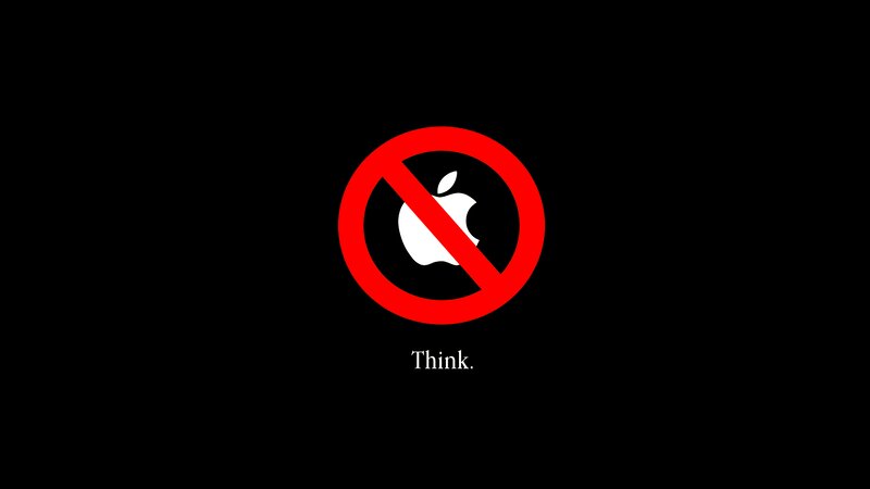 Apple Logo with Prohibition Sign — Black