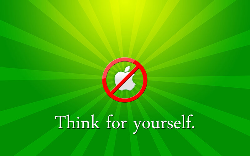 Apple Logo with Prohibition Sign — Green