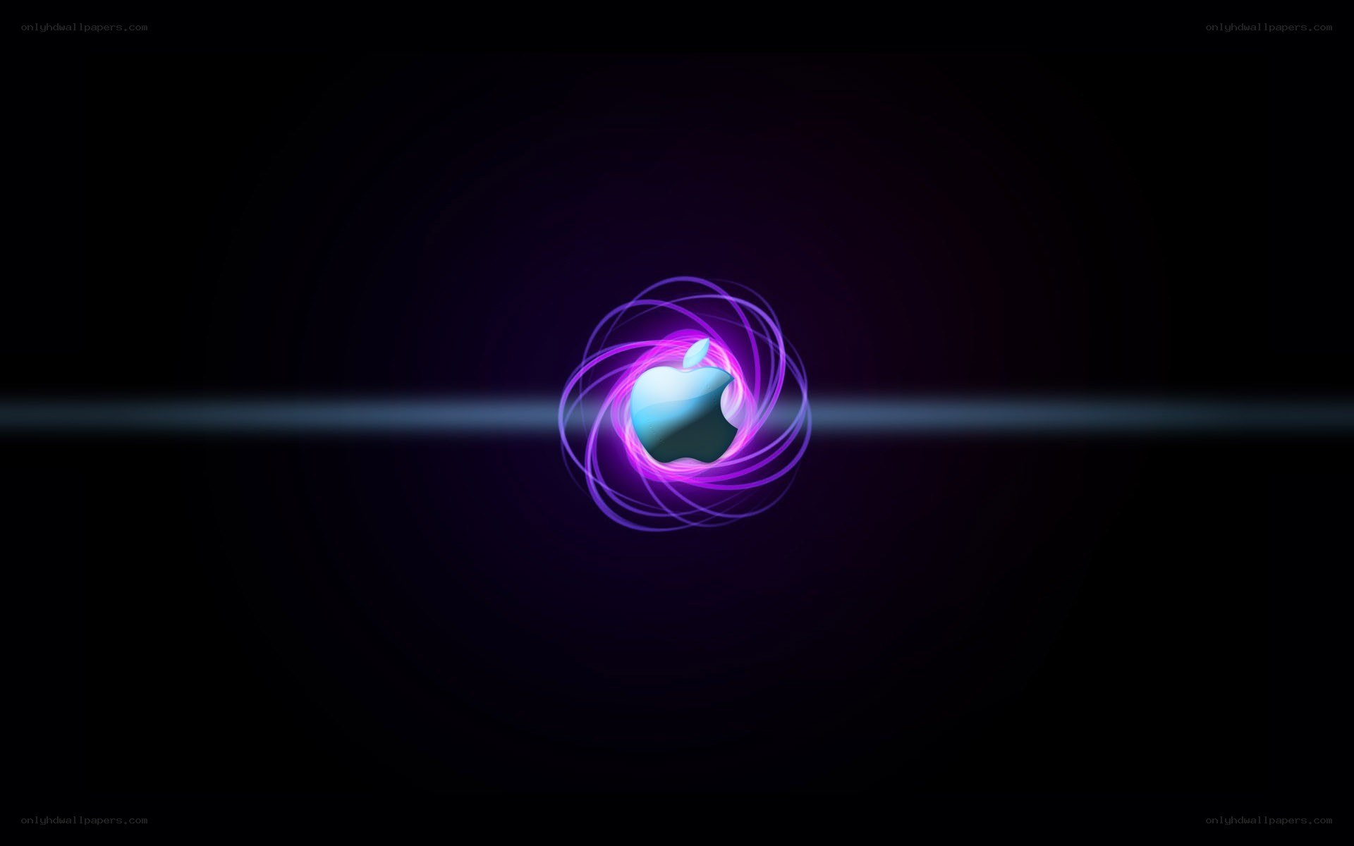 Apple logo with purple glow