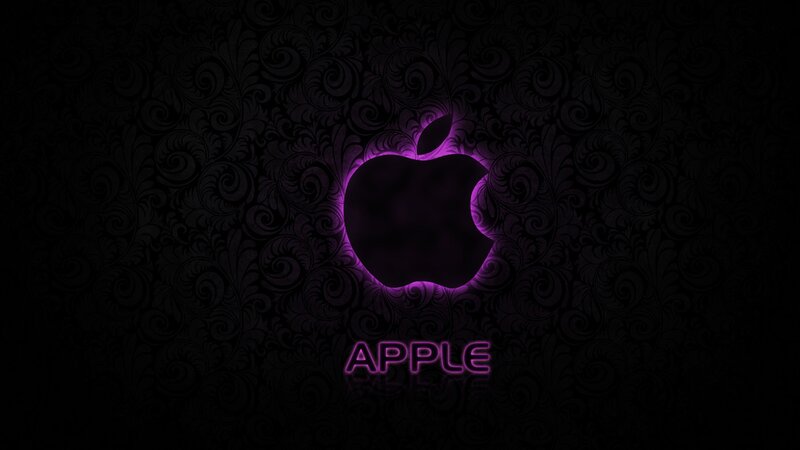 Apple logo with purple glow