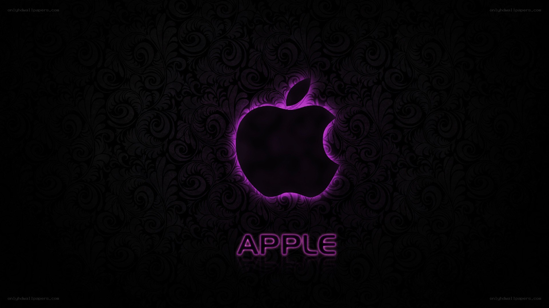 Apple logo with purple glow