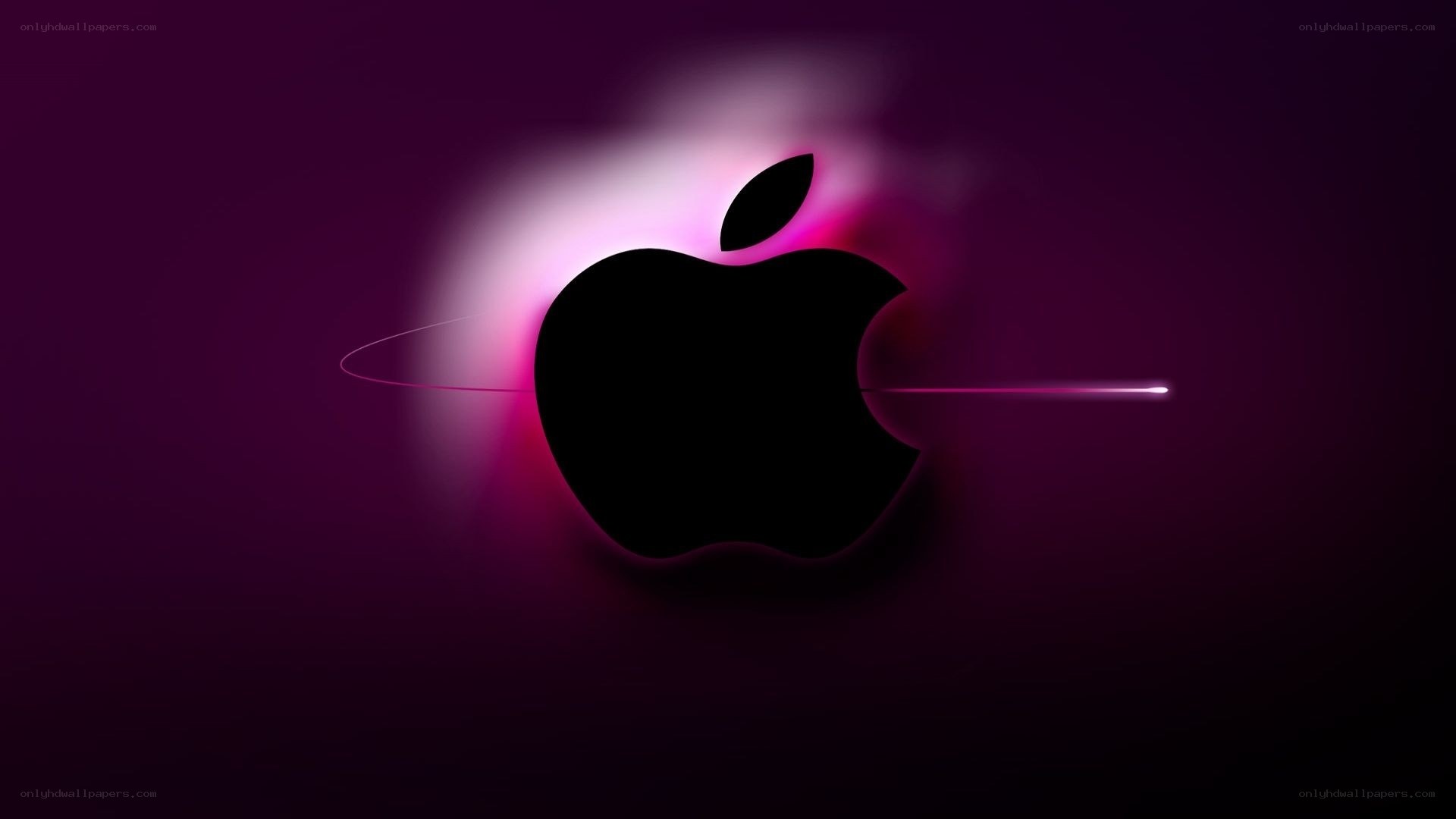 Apple logo with purple glow