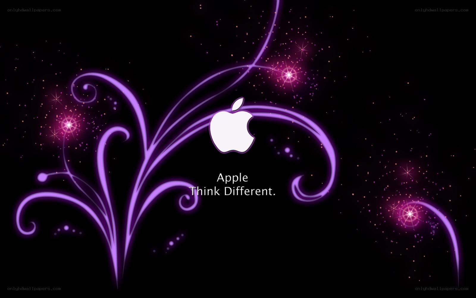 Apple logo with purple swirls
