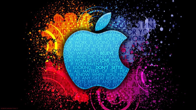 Apple logo with quote art