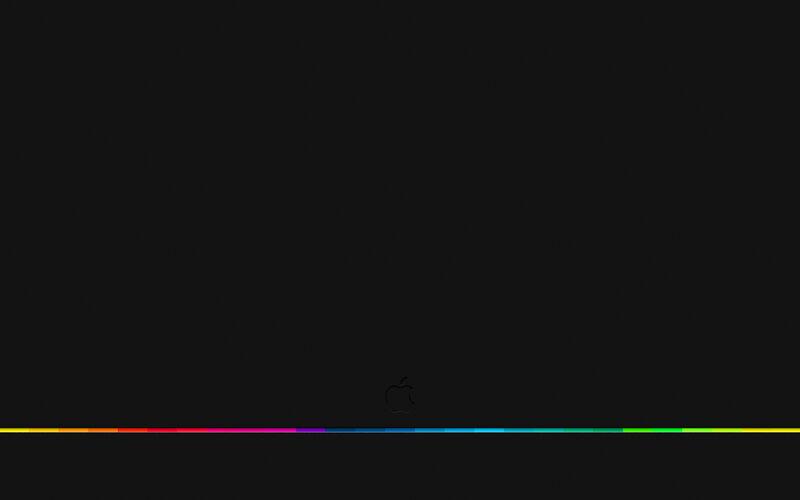 Apple Logo with Rainbow Bar