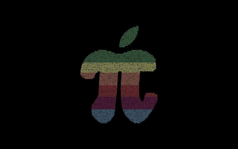Apple logo with rainbow colors