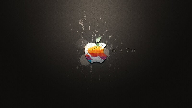 Apple logo with rainbow colors