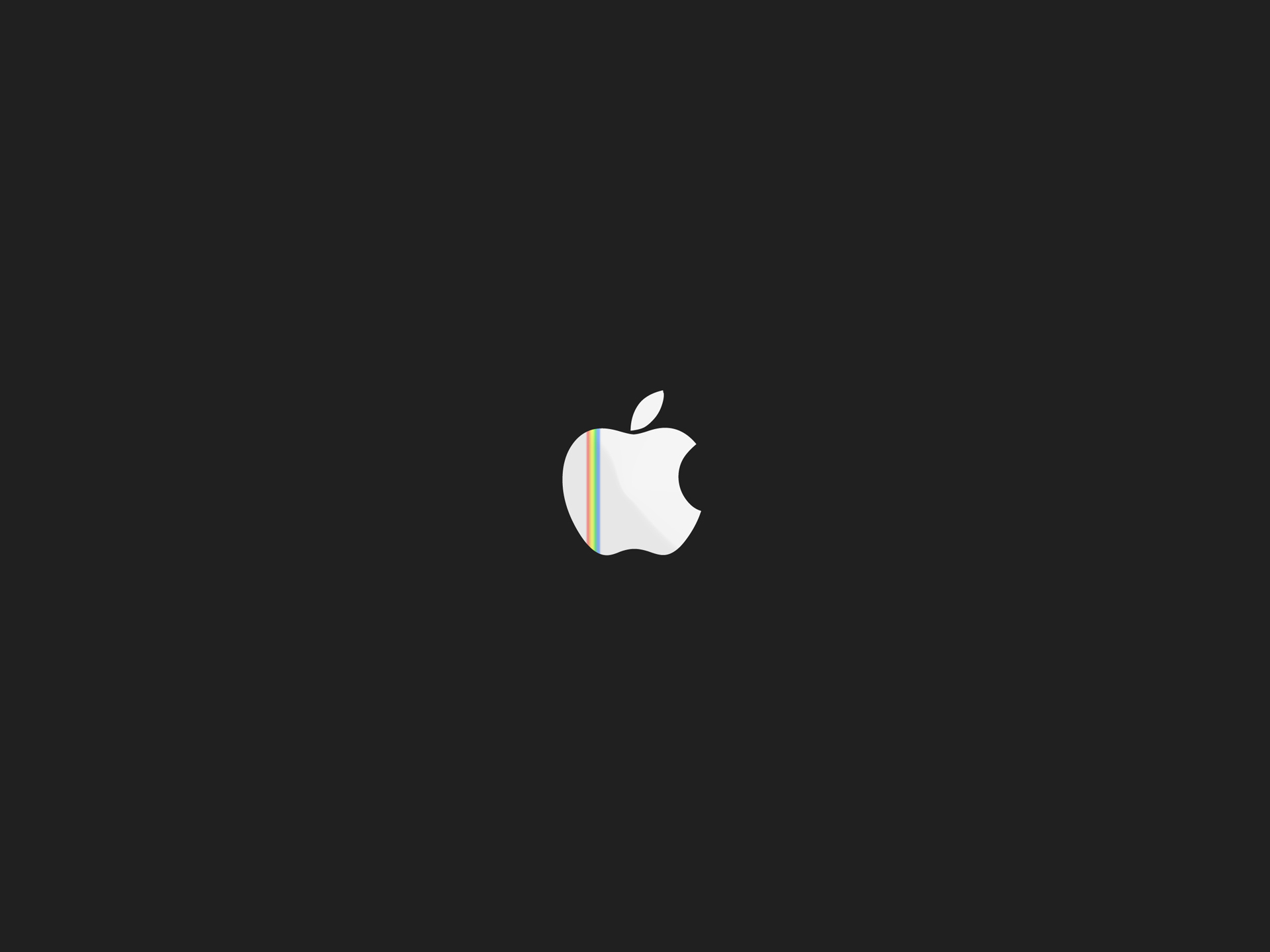 Apple logo with rainbow stripe