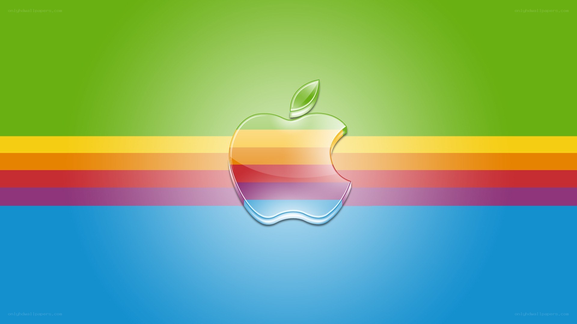 Apple logo with rainbow stripes