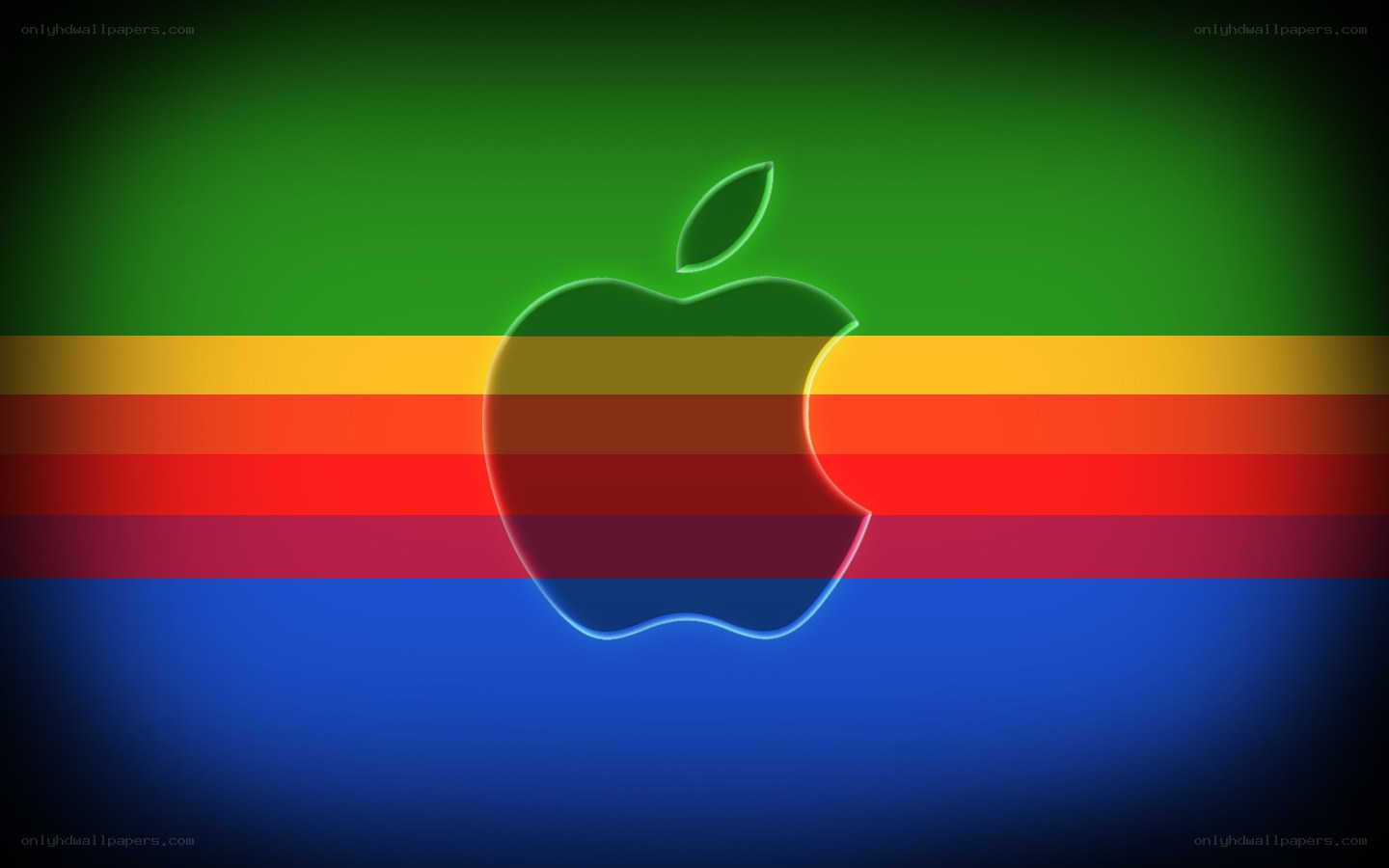 Apple logo with rainbow stripes