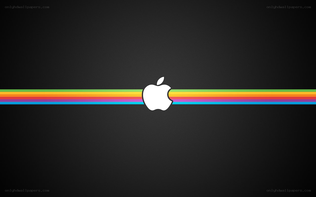 Apple logo with rainbow stripes