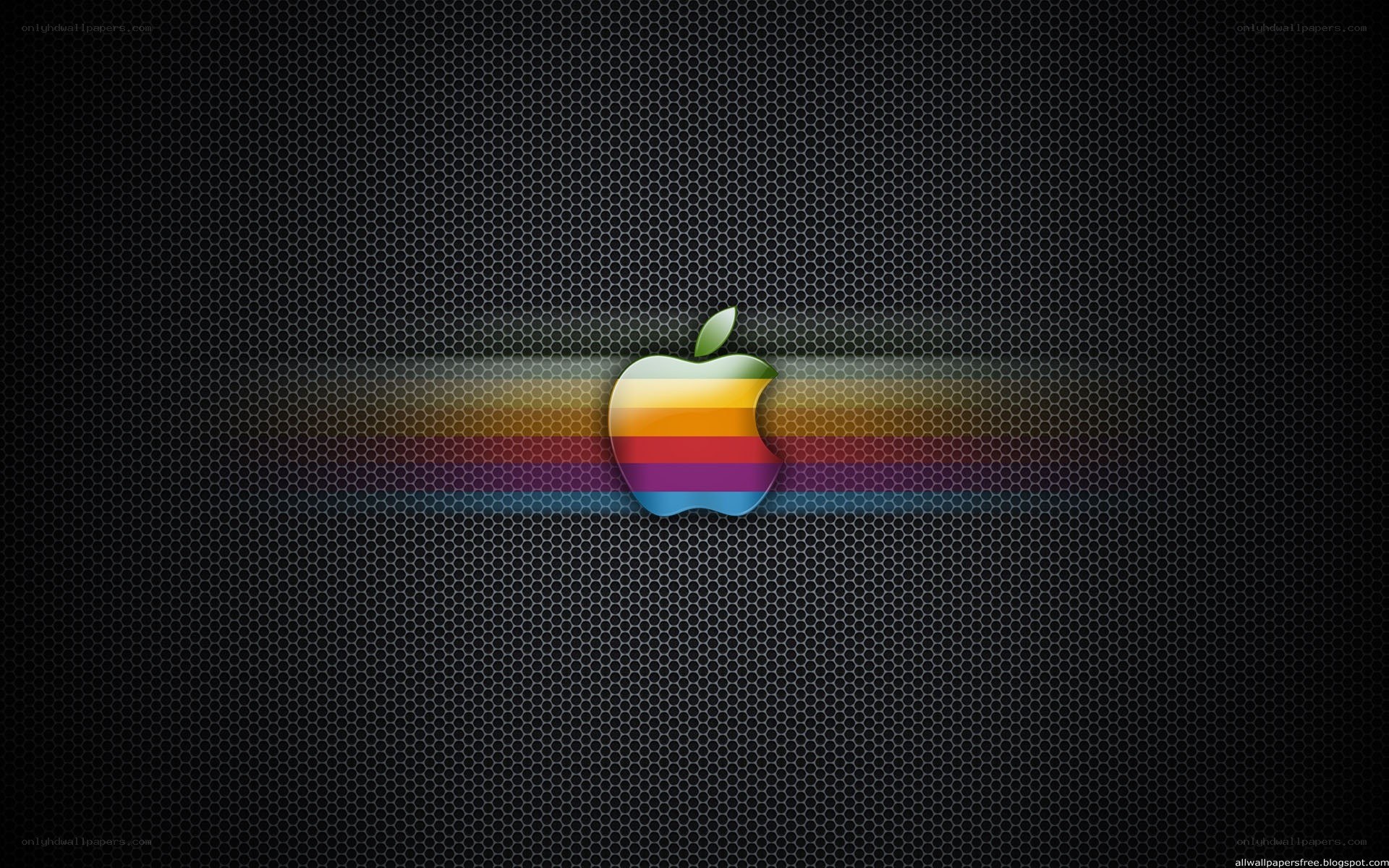 Apple logo with rainbow stripes