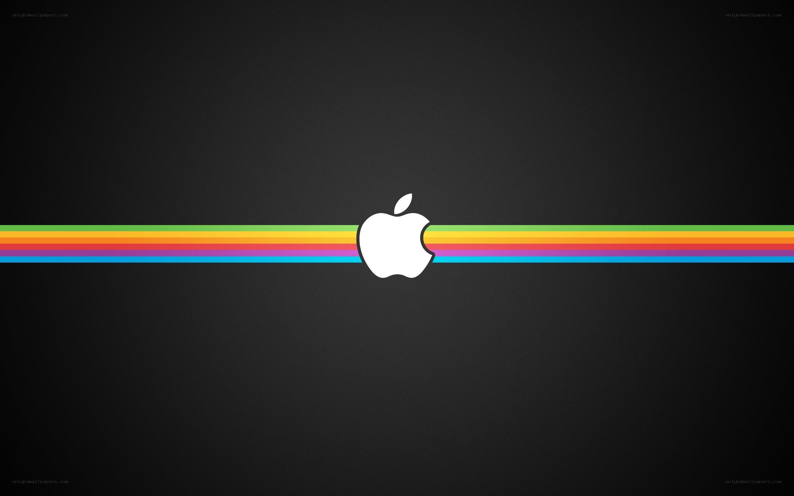 Apple logo with rainbow stripes