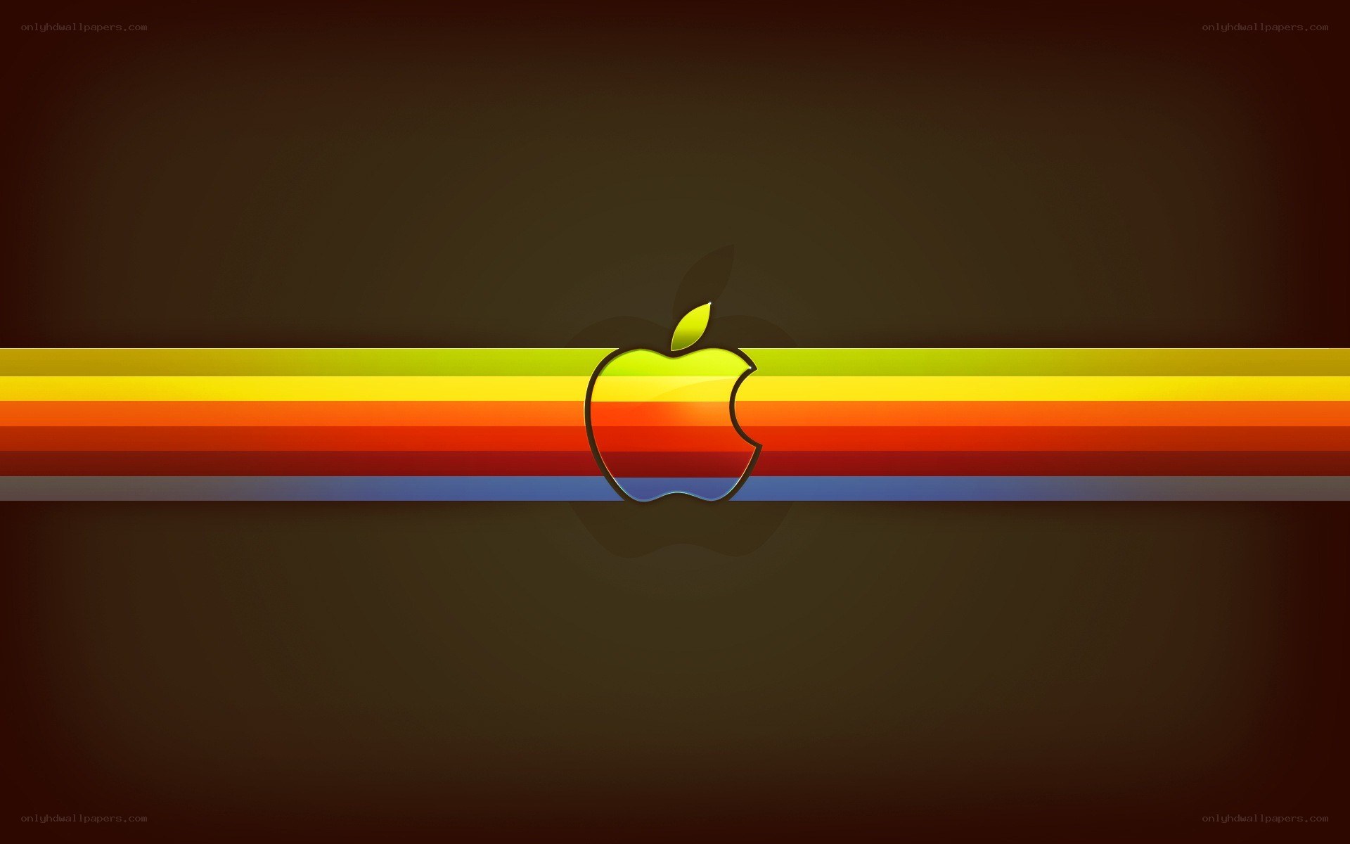Apple logo with rainbow stripes