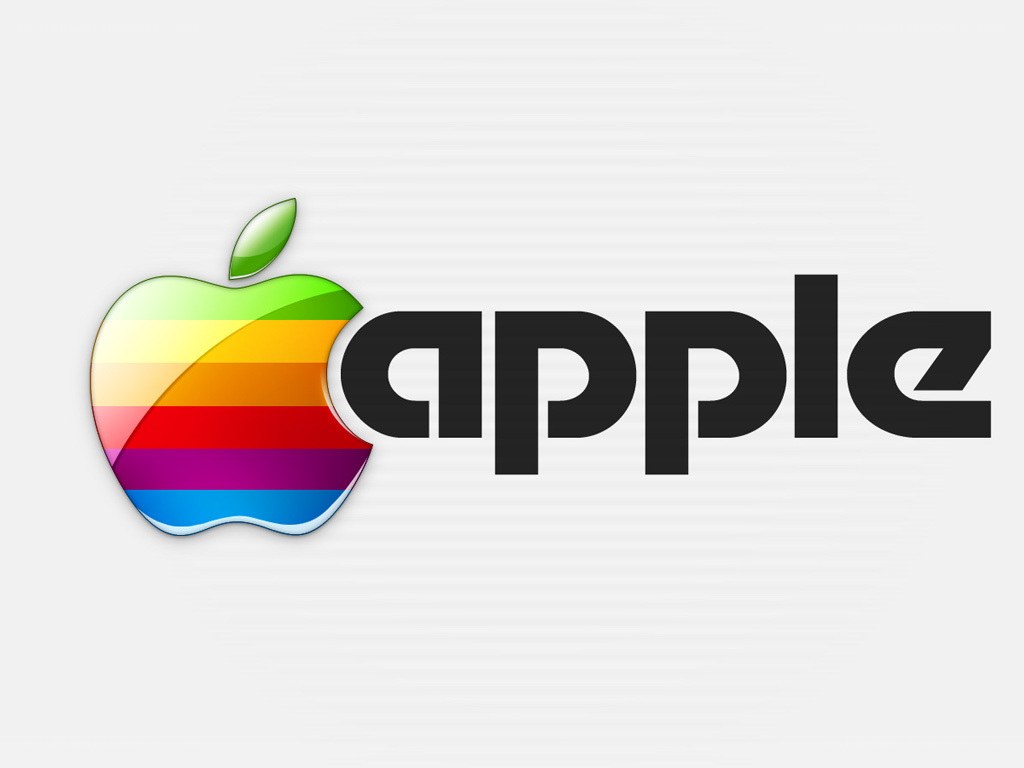 Apple logo with rainbow stripes