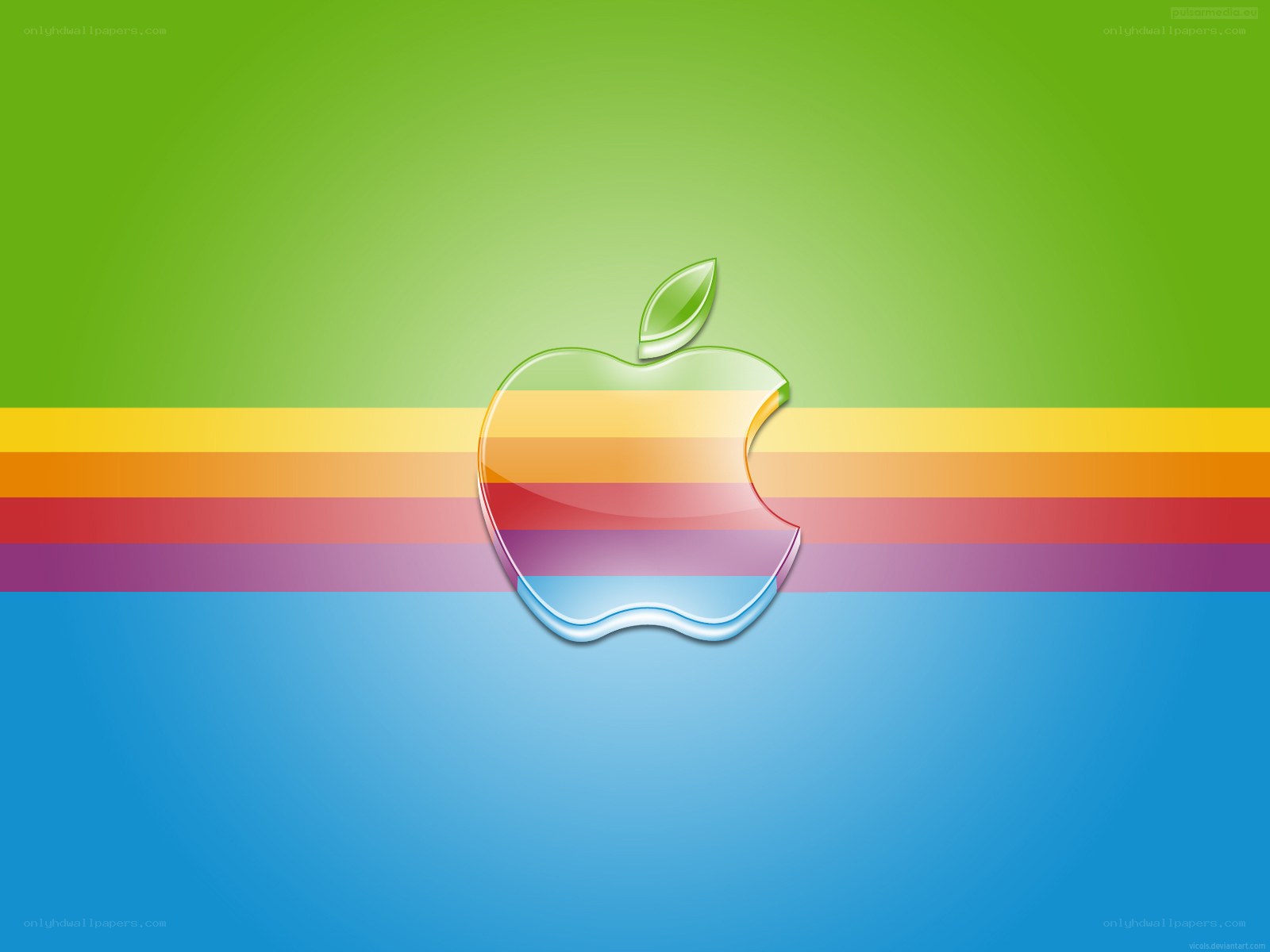 Apple logo with rainbow stripes