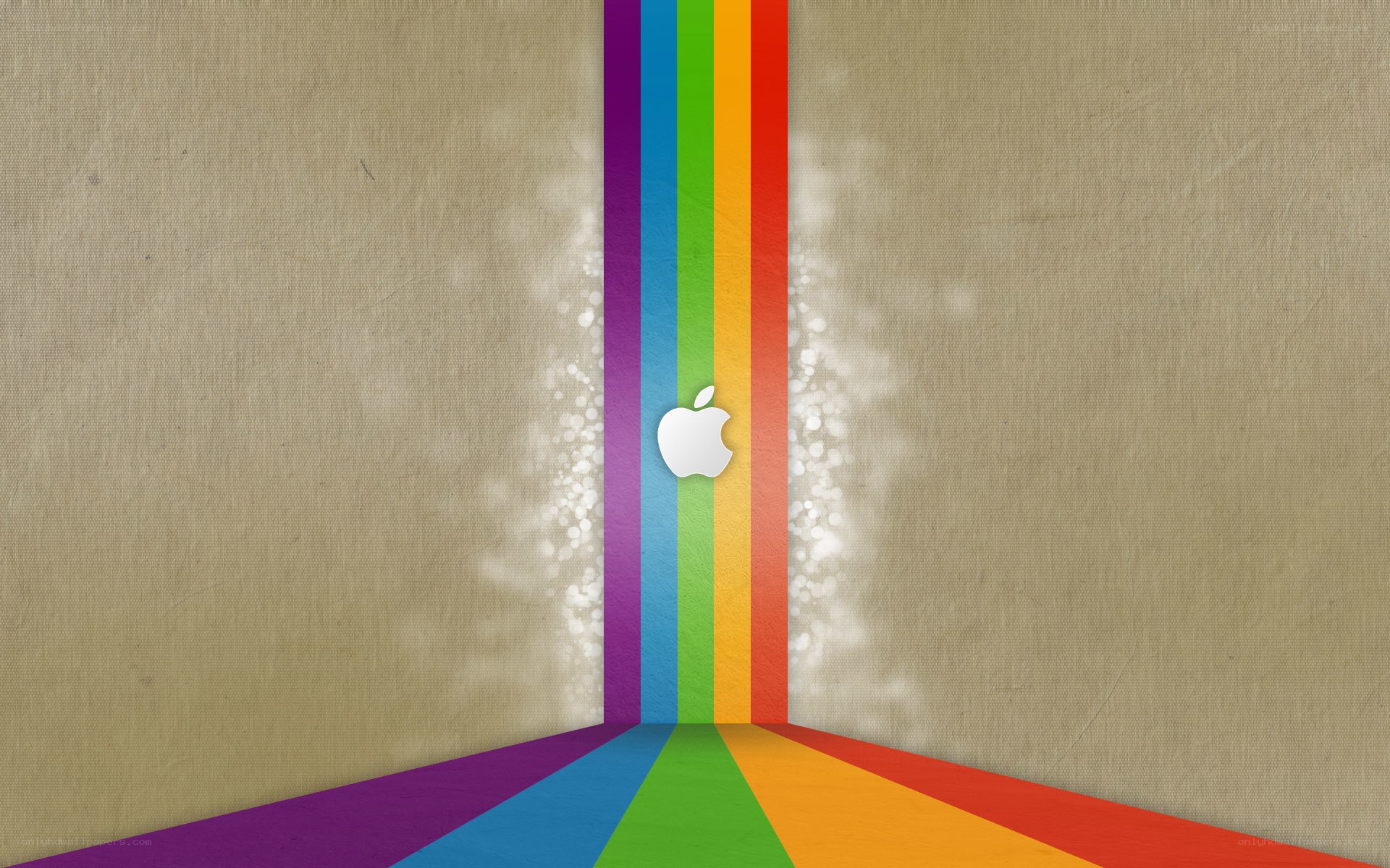 Apple logo with rainbow stripes