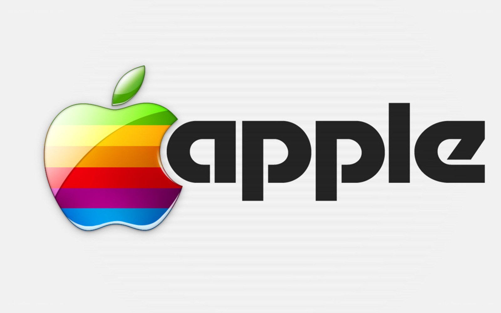 Apple logo with rainbow stripes