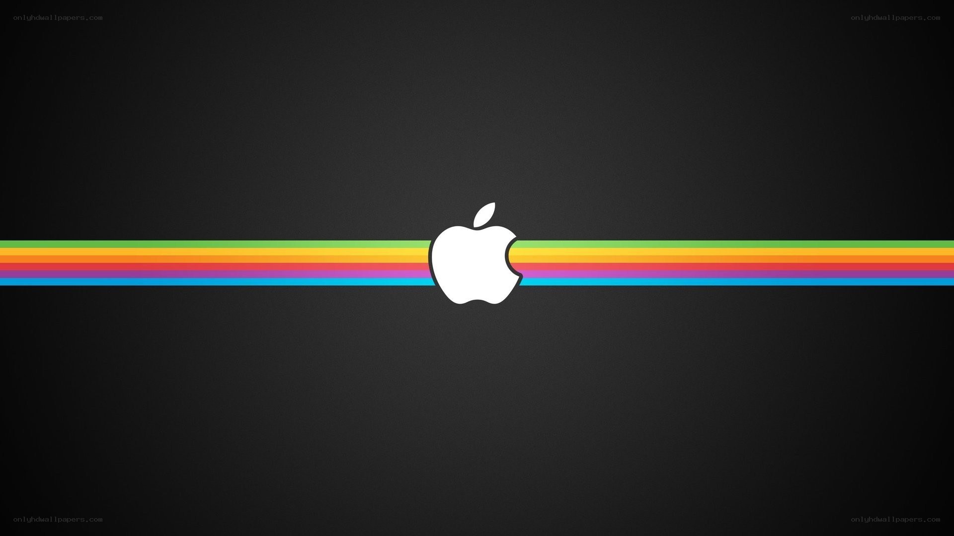 Apple logo with rainbow stripes