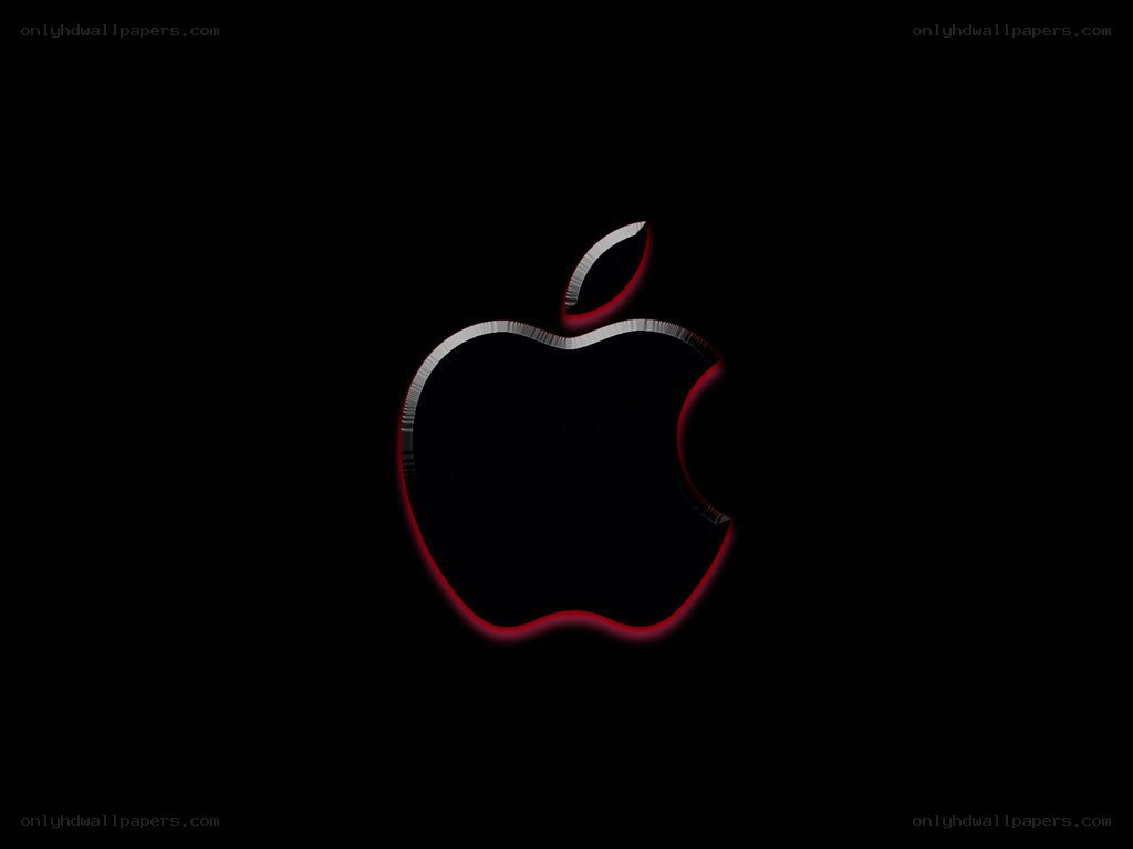 Apple logo with red glow