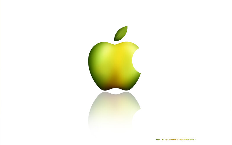 Apple logo with reflection