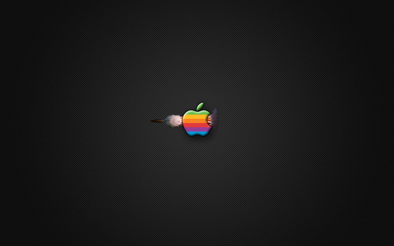 Apple logo with rocket