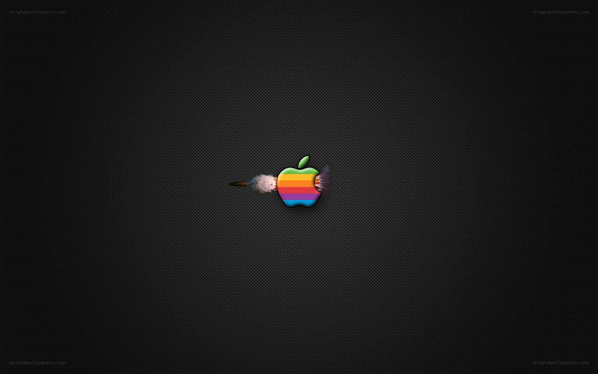 Apple logo with rocket