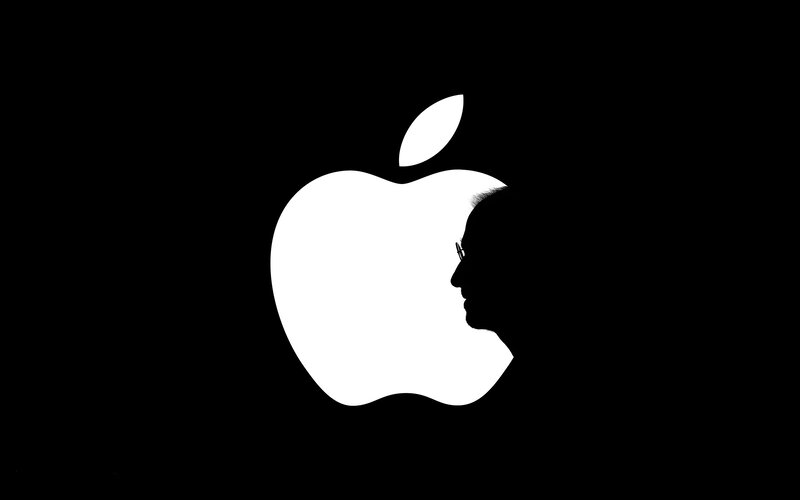 Apple logo with silhouette