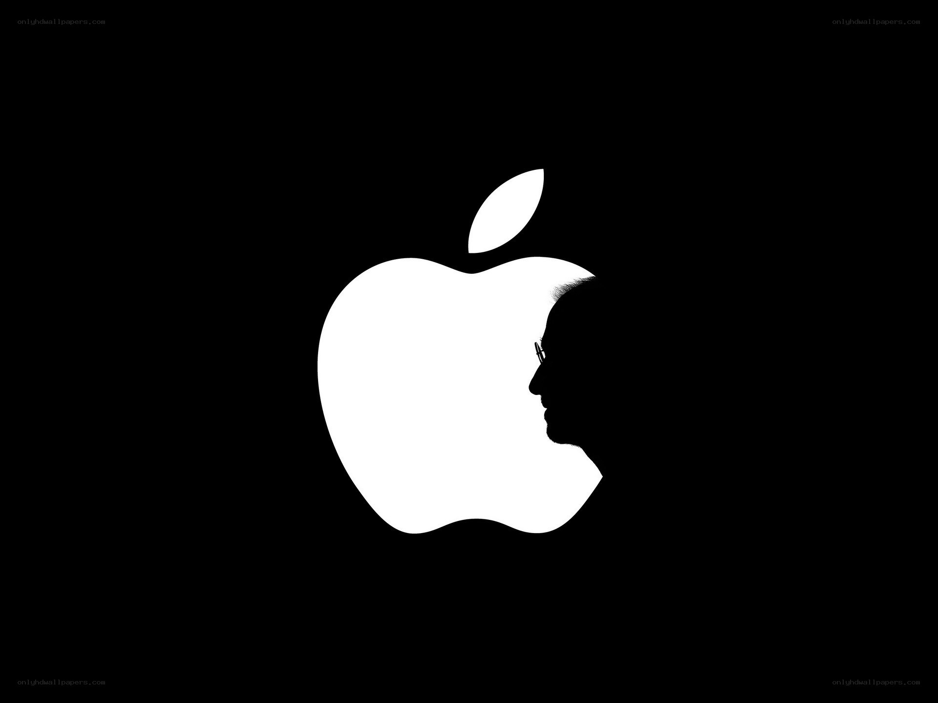 Apple logo with silhouette