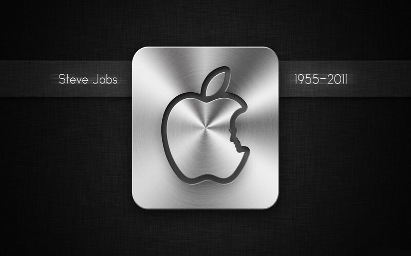 Apple Logo with Silhouette — Black