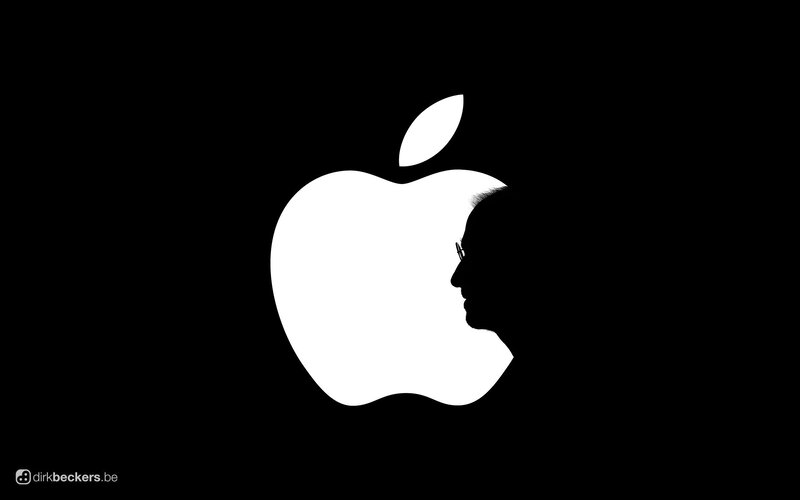 Apple logo with silhouette