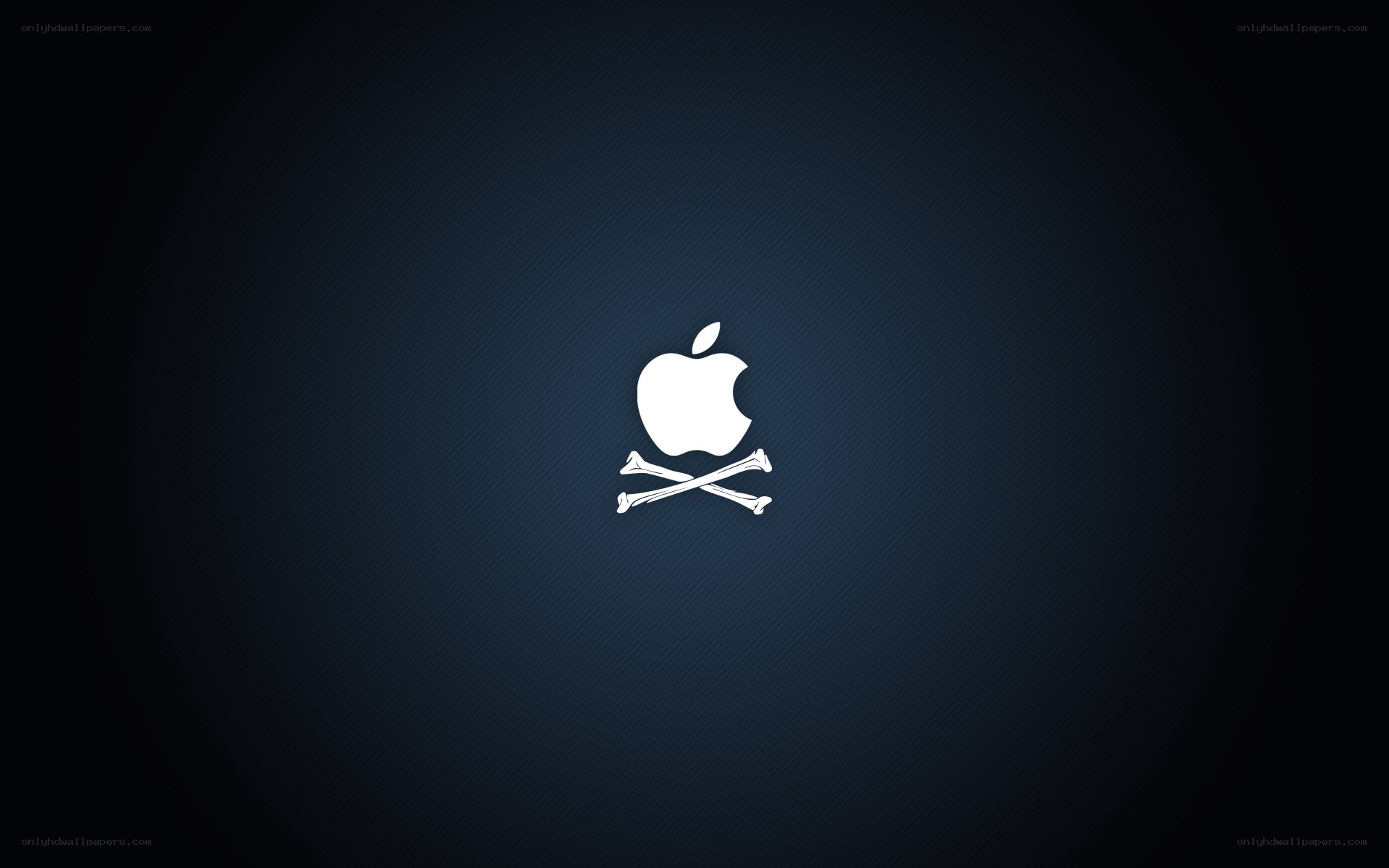 Apple logo with skull and crossbones