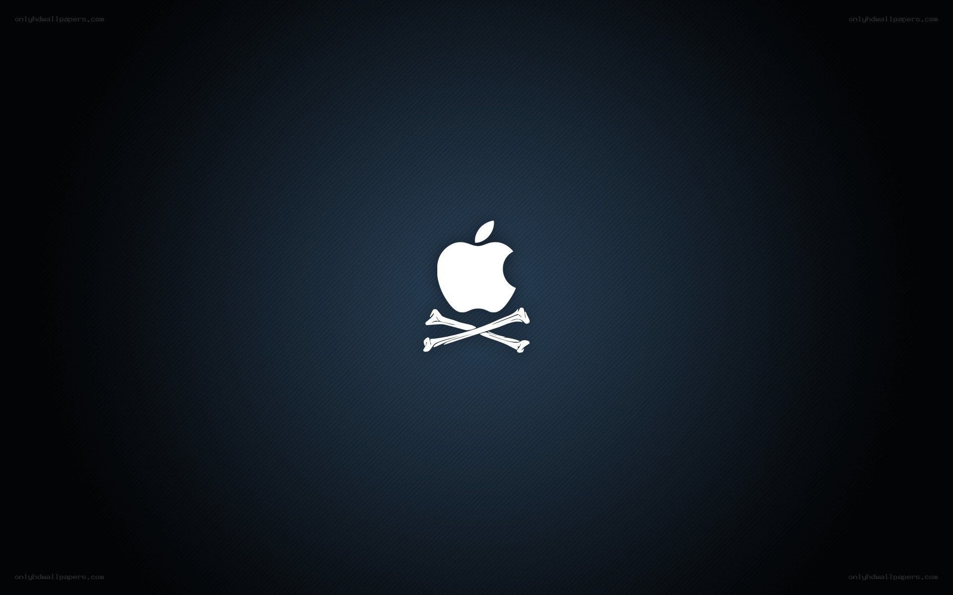 Apple logo with skull and crossbones