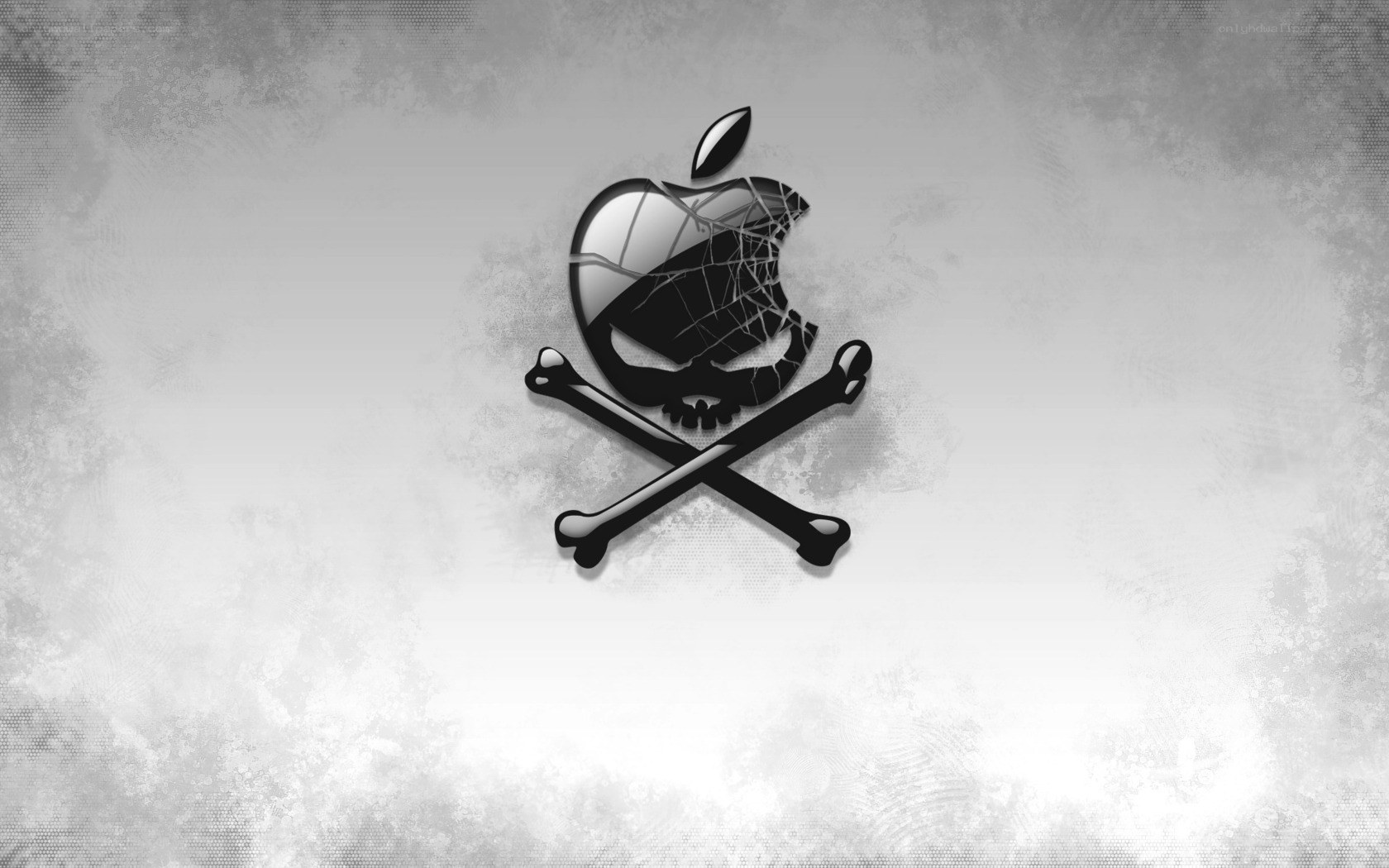 Apple logo with skull and crossbones