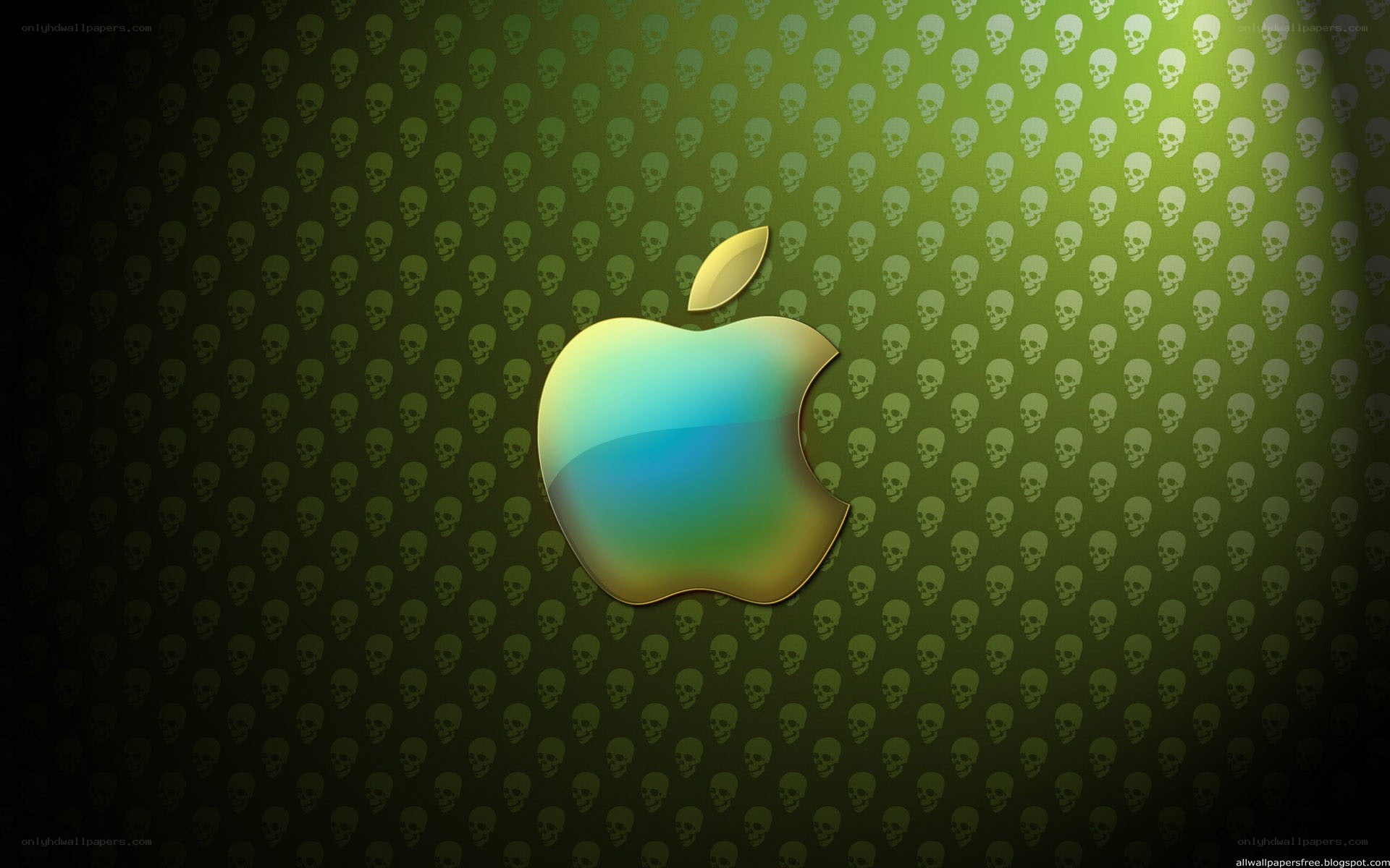 Apple logo with skull pattern