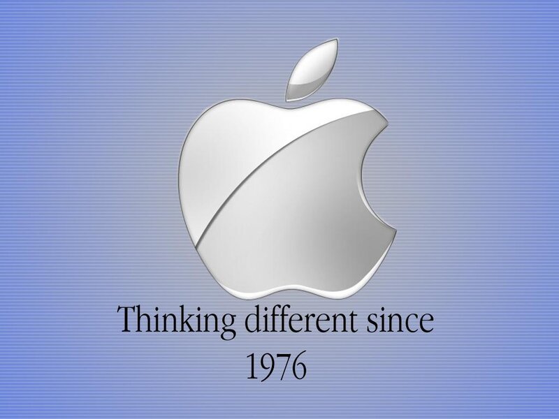 Apple logo with slogan