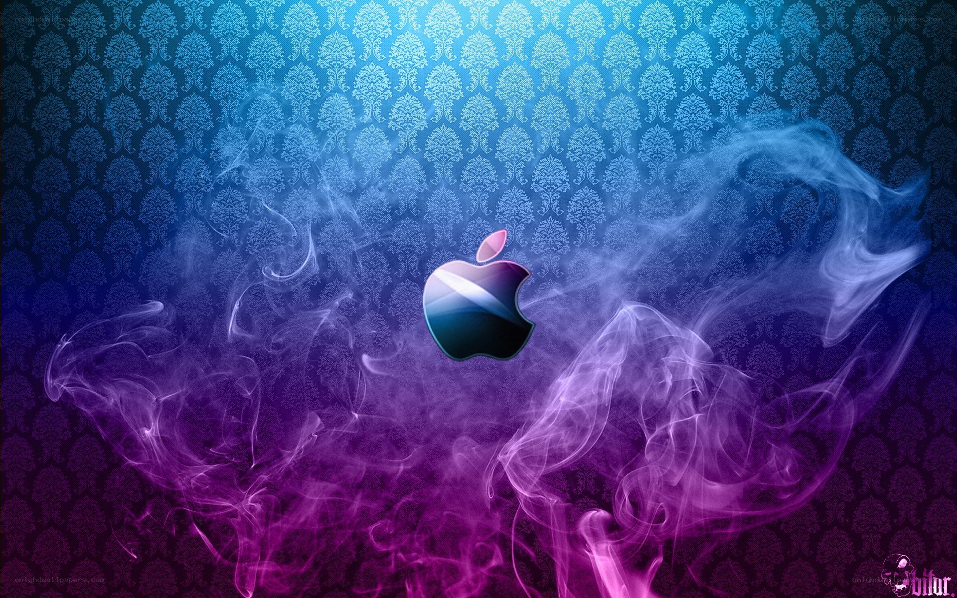 Apple logo with smoke effect