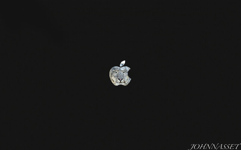 Apple logo with snow leopard