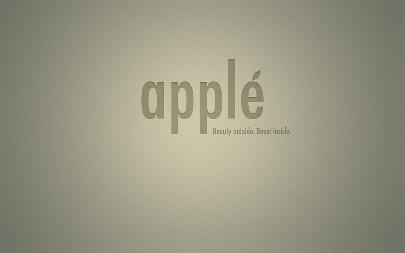 Apple logo with tagline