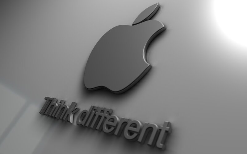 Apple logo with tagline