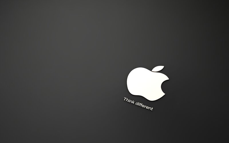 Apple logo with tagline