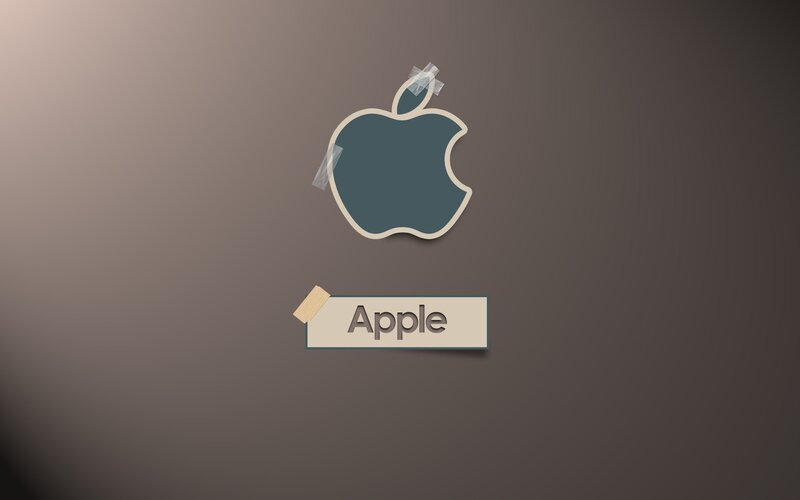 Apple logo with tape