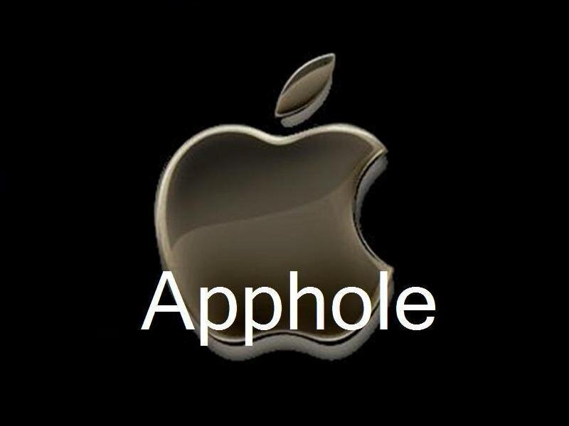 Apple logo with text Apphole
