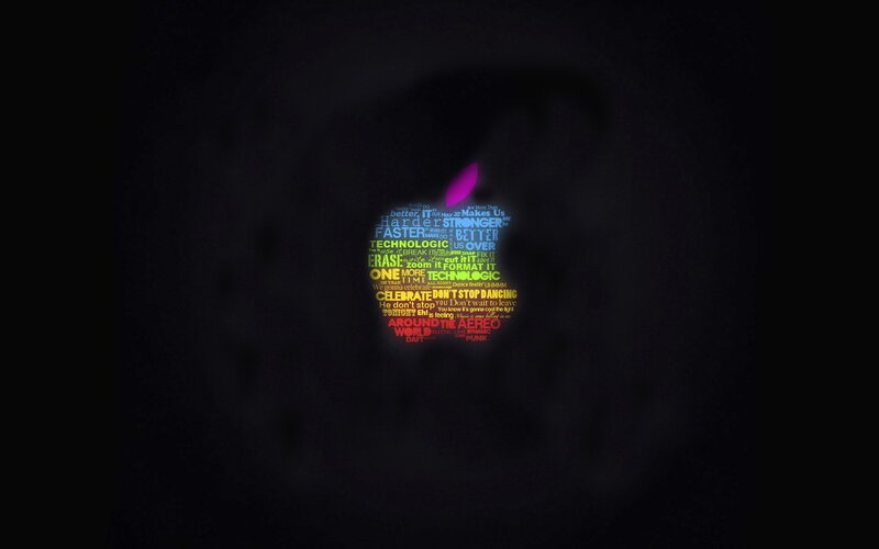 Apple Logo with Text — Black, Dramatic