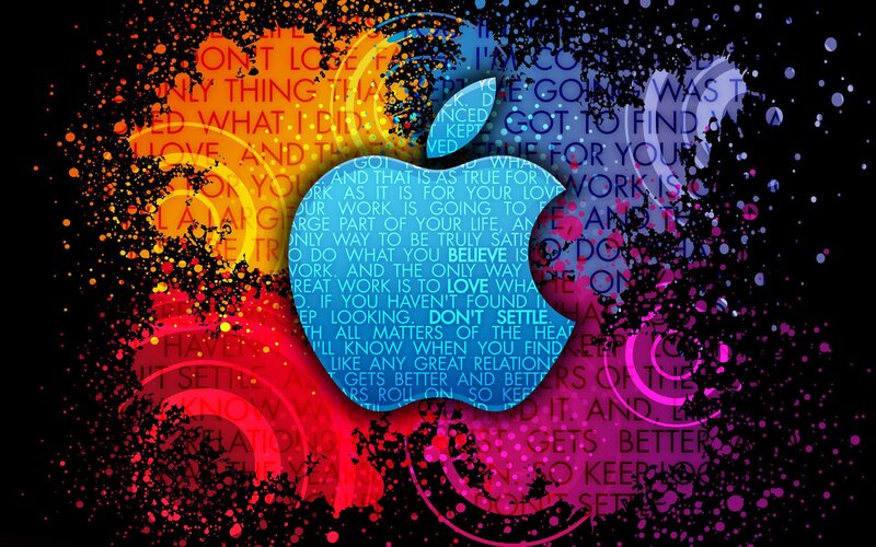 Apple Logo with Text — Blue, Energetic