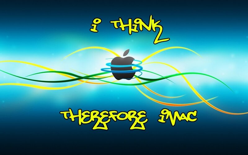 Apple Logo with Text — Blue