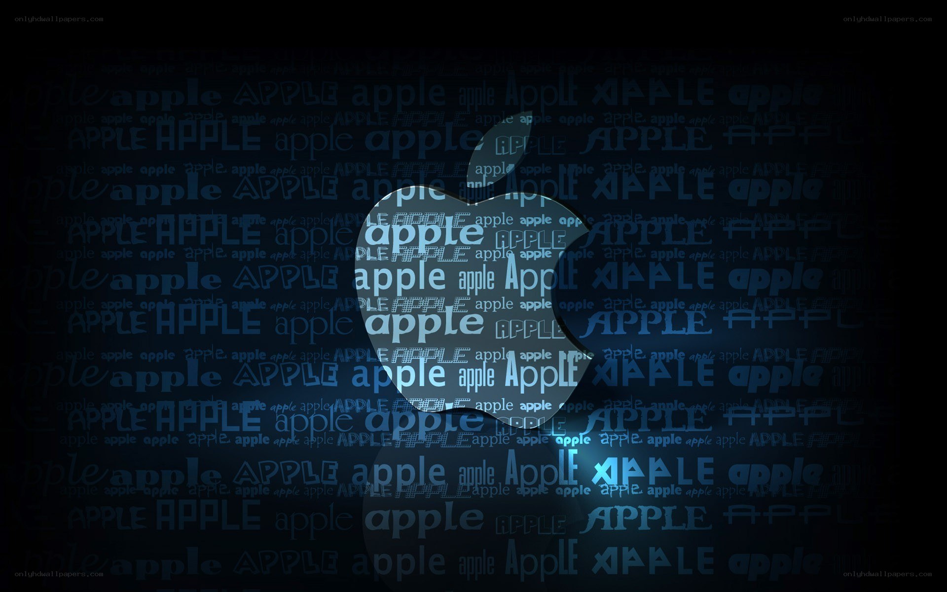 Apple logo with text pattern