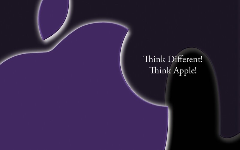 Apple Logo with Text — Purple